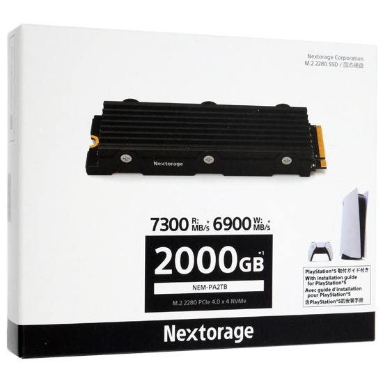 【新品】Nextorage　PS5対応 M.2 NVMe SSD　NEM-PA2TB/E J　2TB