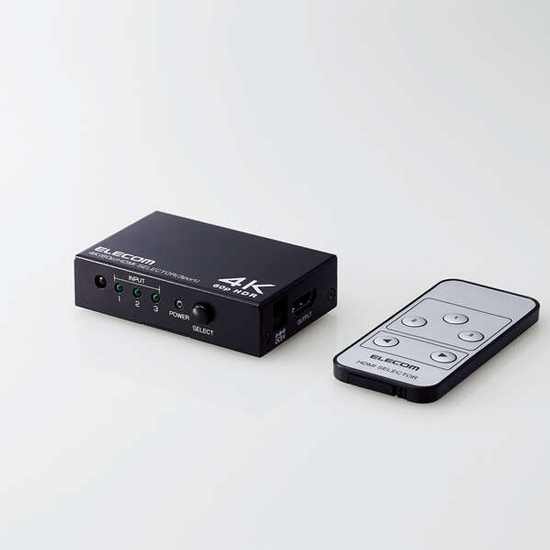 【新品】ELECOM　HDMI切替器(3ポート)　DH-SW4KP31BK