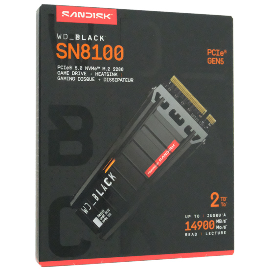 【新品】Sandisk SSD　WD_Black SN8100 NVMe SSD　WDS200T1XHM　2TB