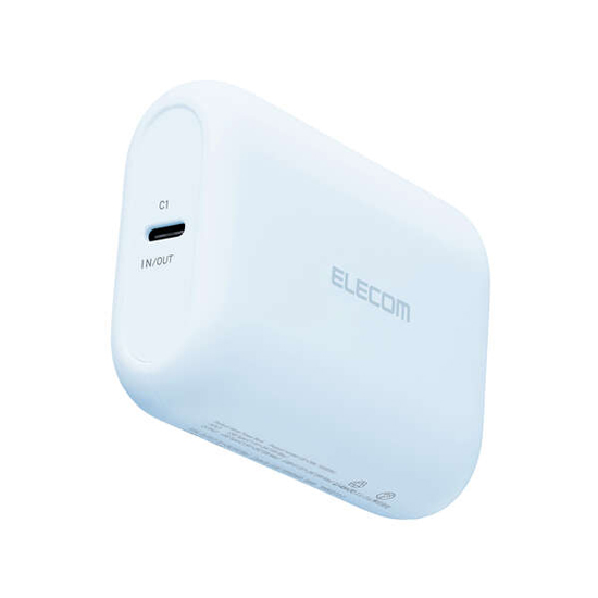 【新品】【新品(開封のみ)】 ELECOM　残量表示機能付きコンパクトモバイルバッテリー 10000mAh/15W　DE-C89L-10000BU　ブルー