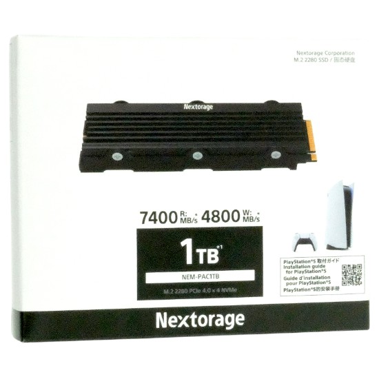 【新品】Nextorage　PS5対応 M.2 NVMe SSD　NEM-PAC1TB/N SYM　1TB