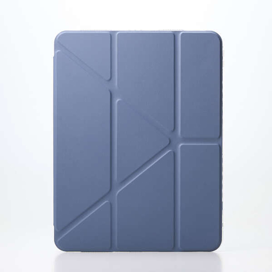 【新品】ELECOM　11インチiPad Air(M4/M3/M2) ORIGAMIXケース 背面クリア　TB-A26MWVORBG　ブルーグレー
