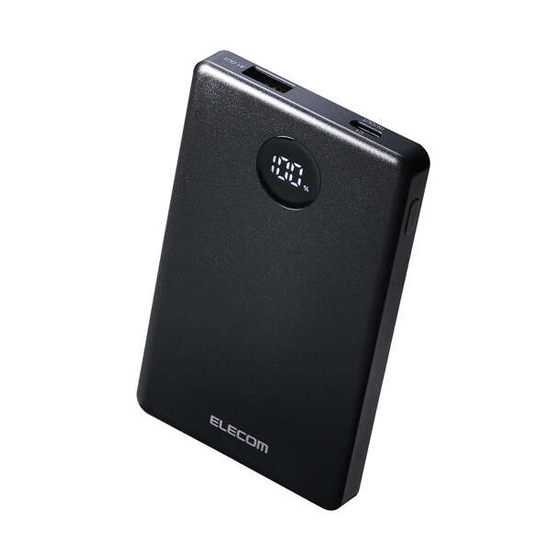 【新品】ELECOM　半固体モバイルバッテリー 5000mAh/22.5W　DE-C85-5000BK　ブラック