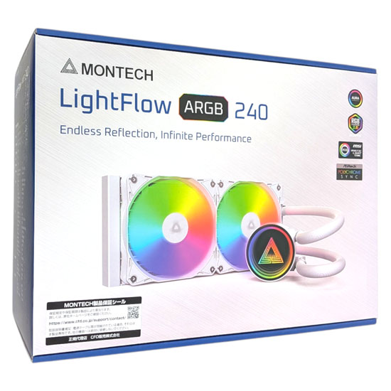 【新品】MONTECH　水冷CPUクーラー LightFlow ARGB 240　ホワイト