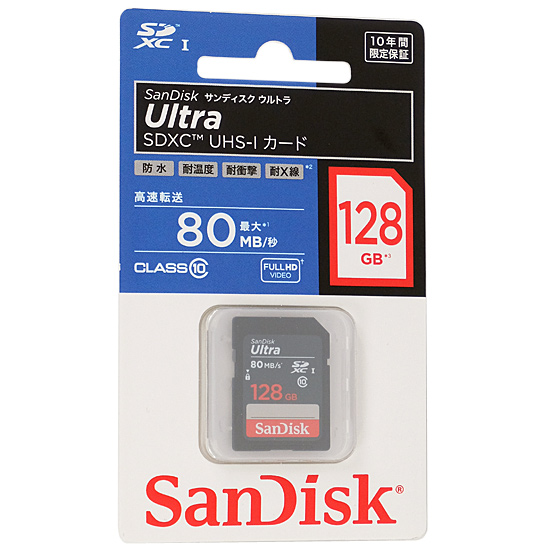 【新品】【新品訳あり(箱きず・やぶれ)】 SanDisk　SDXCカード SDSDUNC-128G-J01　128GB