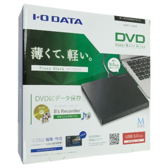 【新品】【新品訳あり(箱きず・やぶれ)】 I-O DATA　ポータブル DVDドライブ　DVRP-UT8LK
