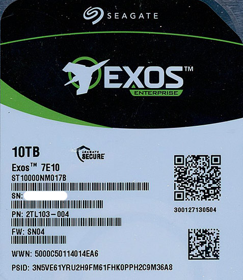 【新品】SEAGATE HDD　ST10000NM017B　10TB SATA600 7200
