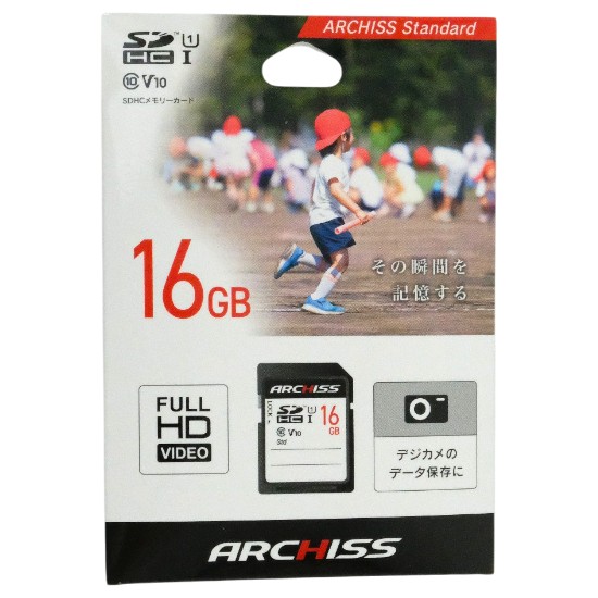 【新品】ARCHISS　SDHCメモリーカード AS-016GSD-SU1　16GB