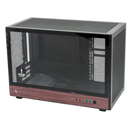 【新品】【新品(開封のみ)】 DEEPCOOL　PCケース CH260 WOOD R-CH260-BKNWM0-G-1　ブラック