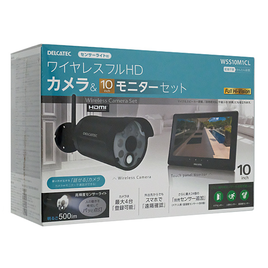 【新品】【新品訳あり(箱きず・やぶれ)】 DXアンテナ　センサーライト付ワイヤレスフルHDカメラ&10inchモニターセット　WSS10M1CL