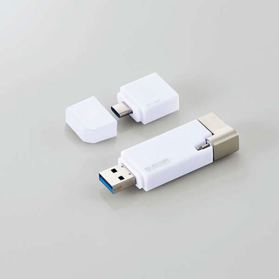 【新品】【新品訳あり(箱きず・やぶれ)】 ELECOM　Lightningコネクタ搭載USB3.2 Gen1メモリ　MF-LGU3B256GWH　256GB ホワイト