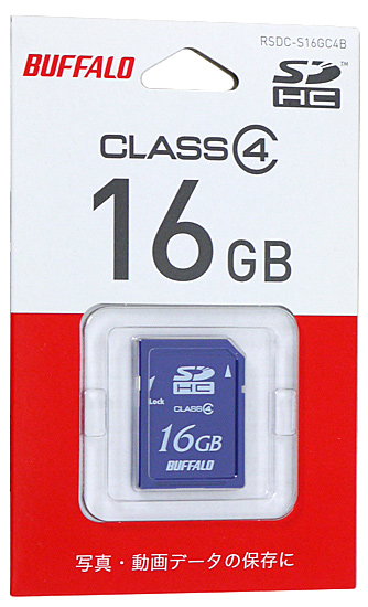 【新品】【新品訳あり(箱きず・やぶれ)】 BUFFALO SDHCカード　RSDC-S16GC4B　16GB/CLASS4