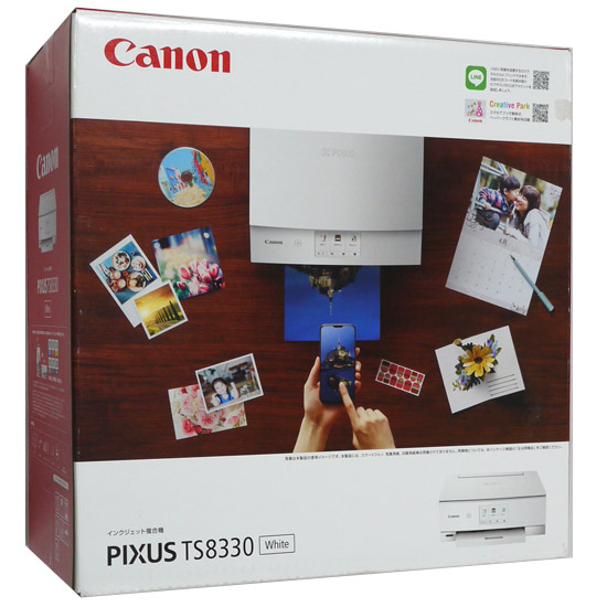 【新品】【新品訳あり(箱きず・やぶれ)】 Canon　インクジェット複合機　PIXUS TS8330　ホワイト