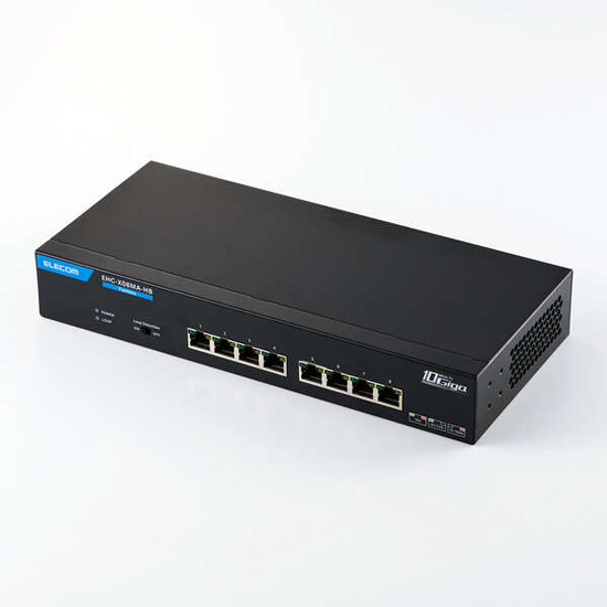 【新品】エレコム　10Gマルチギガ対応8ポートスイッチ　EHC-X08MA-HB　ブラック