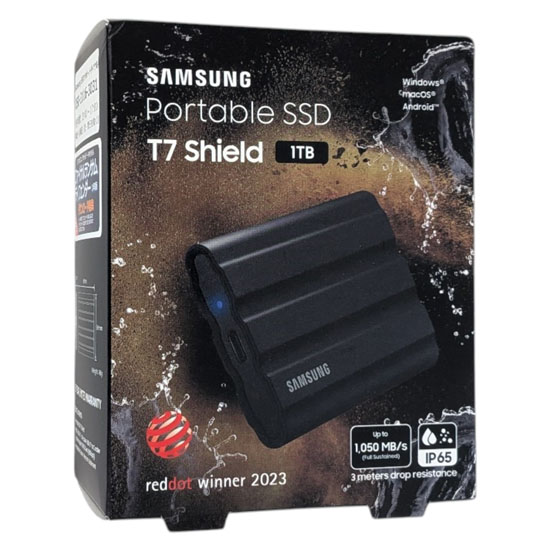 【新品】SAMSUNG　ポータブルSSD　T7 Shield MU-PE1T0S-IT/EC　ブラック　1TB