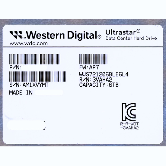 【新品】Western Digital HDD　WUS721206BLE6L4　6TB SATA600 7200