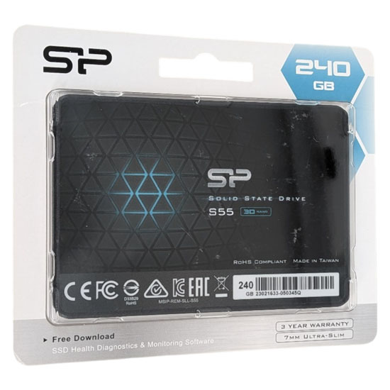 【新品】Silicon Power　2.5インチ 内蔵SSD SATA接続 Slim S55　SPJ240GBSS3S55B　240GB
