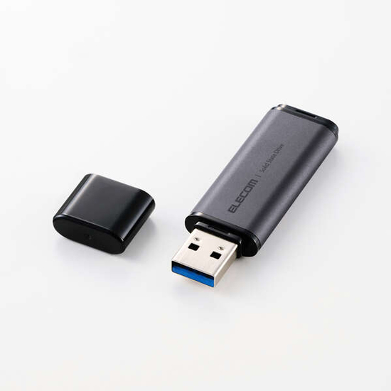 【新品】ELECOM　キャップ式外付けポータブルSSD　ESD-ERC1000GBK　ブラック　1TB