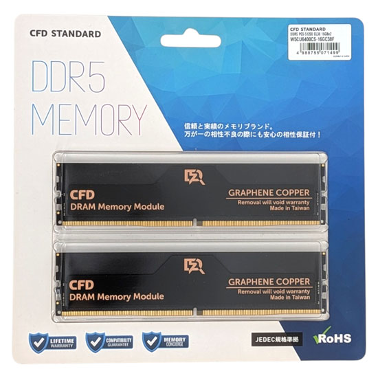 【新品】CFD　デスクトップ用 W5CU6400CS-16GC38F　DDR5 PC5-6400 PC5-51200 16GB 2枚組 CUDIMM