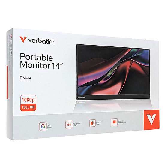 【新品】【新品訳あり(箱きず・やぶれ)】 Verbatim　14型 モバイルディスプレイ　PM14V1　ブラック