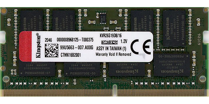 【新品】【新品(開封のみ)】 Kingston　ノート用 KVR26S19D8/16　SODIMM DDR4 PC4-2666 PC4-21300 16GB