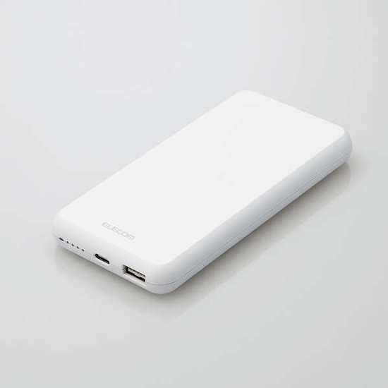 【新品】ELECOM　モバイルバッテリー 10000mAh DE-C38-10000WH　ホワイト