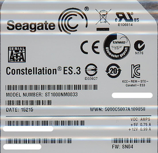 【新品】SEAGATE製HDD　ST1000NM0033　1TB SATA600 7200