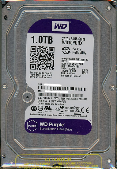 【新品】Western Digital製HDD　WD10PURX　1TB SATA600
