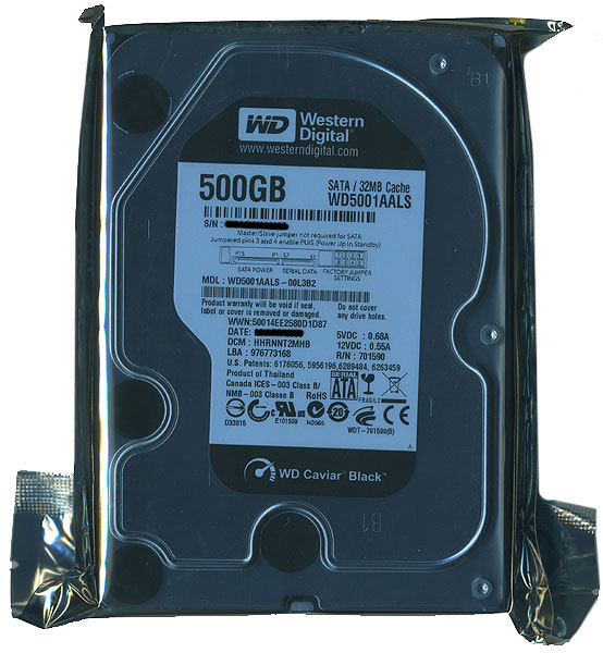 【新品】Western Digital製HDD　WD5001AALS　500GB SATA300 7200