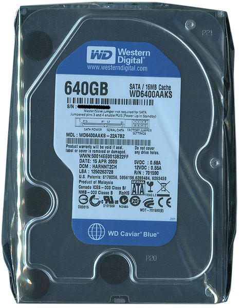 【新品】Western Digital製HDD　WD6400AAKS　640GB SATA300 7200