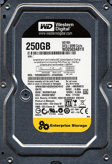 【新品】Western Digital製HDD　WD2503ABYX　250GB SATA300 7200