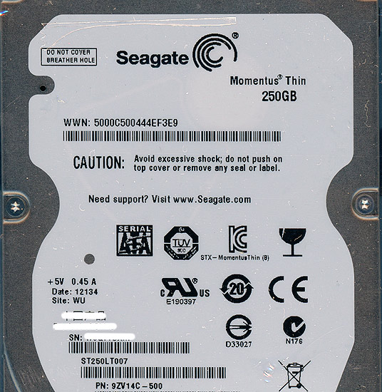 【新品】SEAGATE製HDD ST250LT007 250GB SATA300 7200