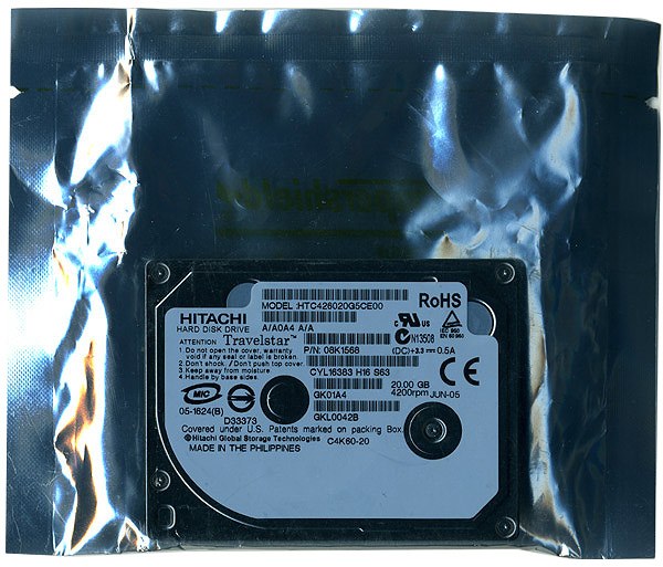 【新品】HITACHI ノート用HDD 1.8inch　HTC426020G5CE00　20GB