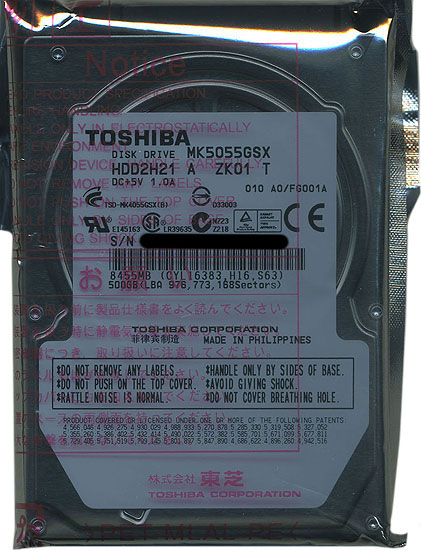 【新品】TOSHIBA(東芝) ノート用HDD 2.5inch　MK5055GSX　500GB