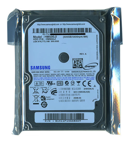 【新品】Samsung製 ノート用HDD 2.5inch　HM500JI　500GB 9.5mm