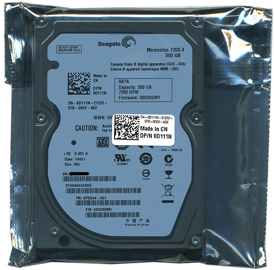 【新品】SEAGATE ノート用HDD 2.5inch　ST9500420ASG　500G 9.5mm 未開封