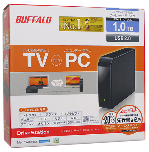 【新品】BUFFALO 外付HDD　DriveStation HD-LS1.0TU2D　1.0TB
