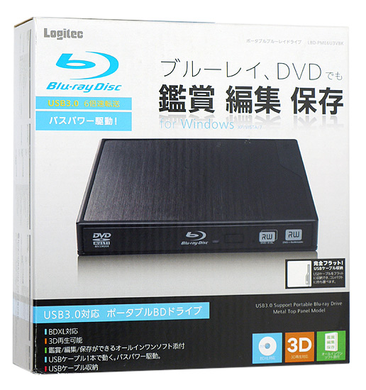 【新品】Logitec　ポータブルBlu-rayドライブ　LBD-PME6U3VBK
