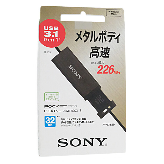 【新品】SONY　USBメモリ ポケットビット　32GB　USM32GQX B