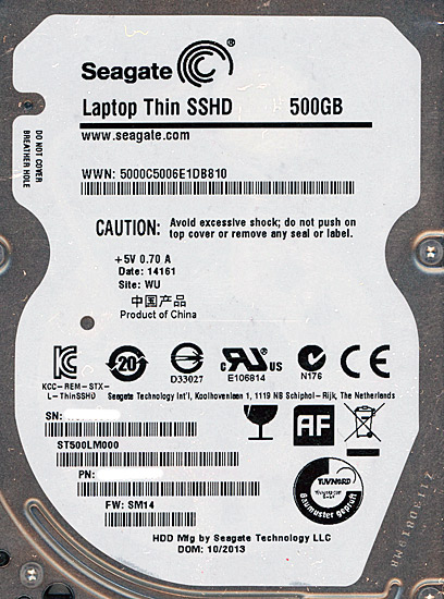 【新品】SEAGATE ノート用HDD 2.5inch　ST500LM000 500GB 7mm