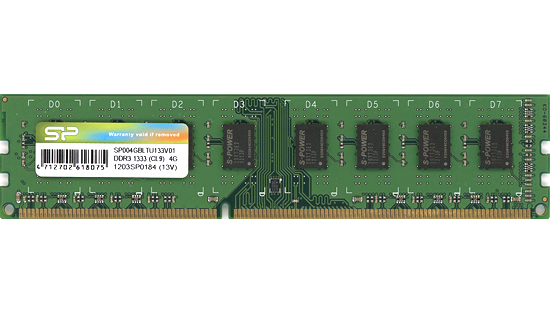 【中古】Silicon Power　SP004GBLTU133V01　DDR3 PC3-10600 4GB