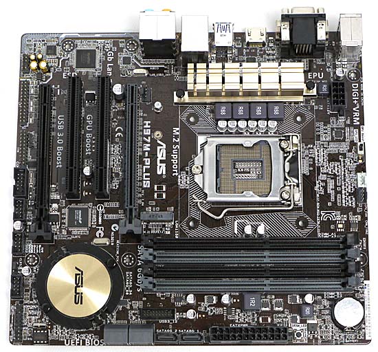 【中古】ASUS MicroATXマザーボード　H97M-PLUS　LGA1150