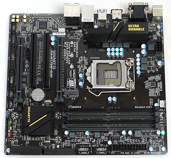 【中古】GIGABYTE製　MicroATXマザボ　GA-H170M-D3H
