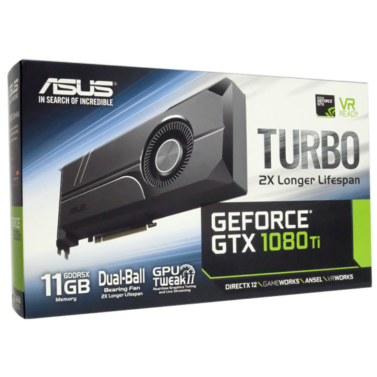 【中古】ASUSグラボ　TURBO-GTX1080TI-11G　PCIExp 11GB 元箱あり