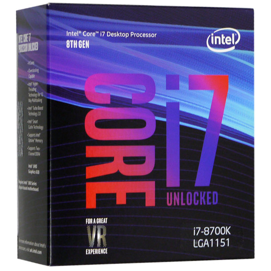 【中古】Core i7 8700K　3.7GHz LGA1151 95W　SR3QR 元箱あり
