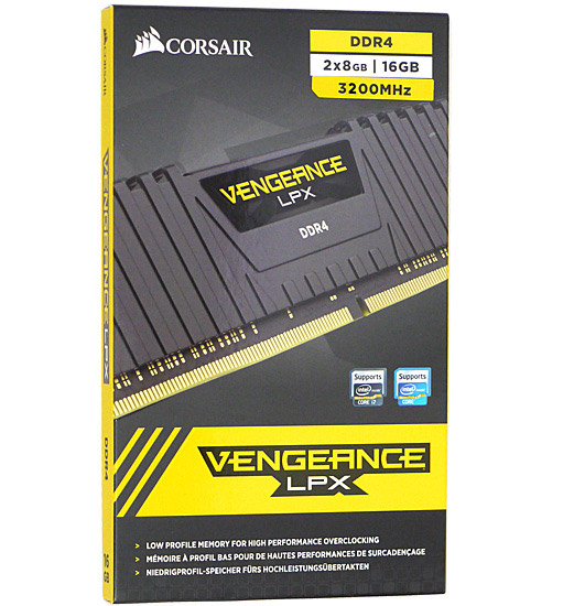 【中古】Corsair　CMK16GX4M2B3200C16　DDR4 PC4-25600 8GB 2枚組 元箱あり