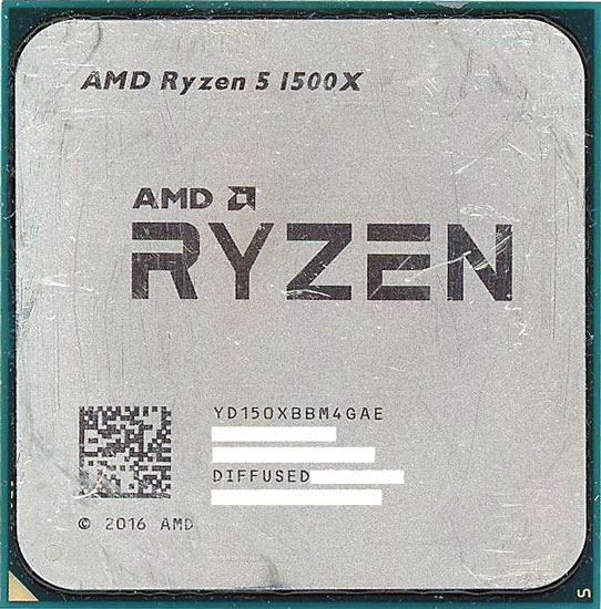 【中古】AMD　Ryzen 5 1500X YD150XBBM4GAE　3.5GHz SocketAM4