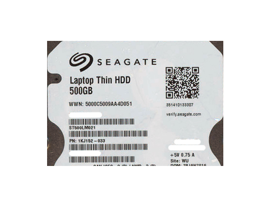 【中古】SEAGATE ノート用HDD 2.5inch ST500LM021 500GB 7mm 5000〜6000時間以内