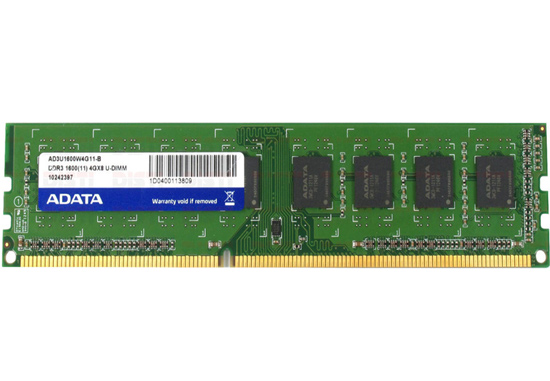 【中古】ADATA　デスクトップ用 AD3U1600W4G11-B　DDR3 PC3-12800 4GB