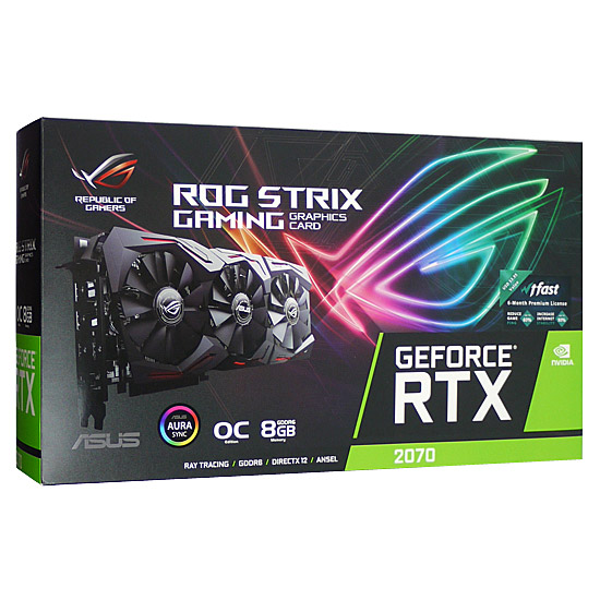 【中古】ASUS製グラボ　ROG-STRIX-RTX2070-O8G-GAMING　PCIExp 8GB 元箱あり